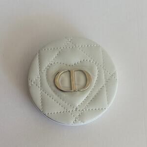 New without box Christian Dior white quilted compact mirror